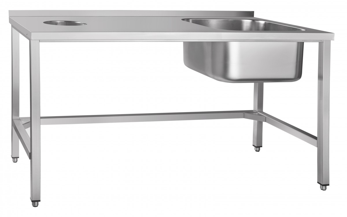 стол с мойкой из нержавеющей стали для кухни